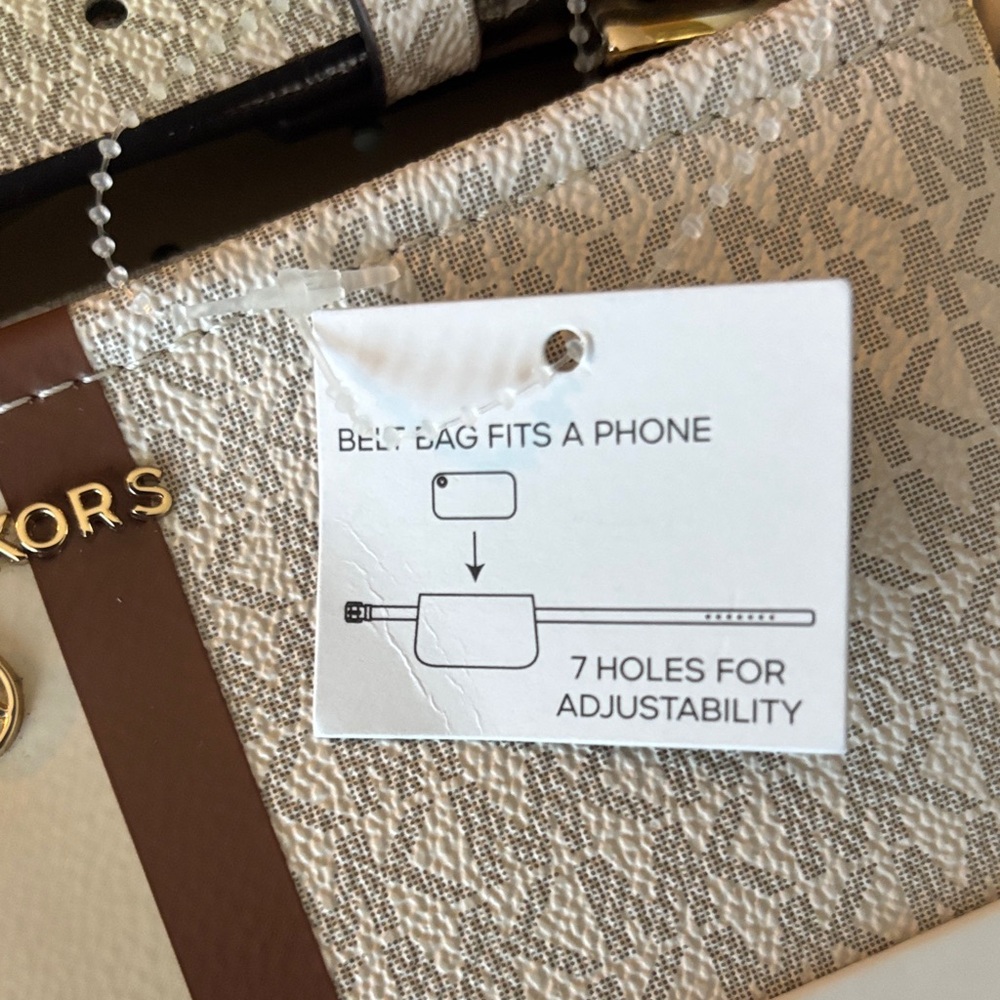 Michael Kors Beige Cream Brown Signature Adjustable Belt Bag - Picture 2 of 4